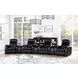 Cyrus Black Top Grain Leather 4 Piece Home 177" Theater Seating With 3 Console