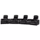 Cyrus Black Top Grain Leather 4 Piece Home 177" Theater Seating With 3 Console
