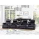Cyrus Black Top Grain Leather 4 Piece Home 147" Theater Seating With Console