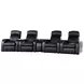 Cyrus Black Top Grain Leather 4 Piece Home 147" Theater Seating With Console