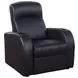 Cyrus Black Top Grain Leather 4 Piece Home 147" Theater Seating With Console