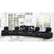 Cyrus Black Top Grain Leather 9 Piece Home 223" Theater Seating