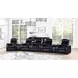 Cyrus Black Top Grain Leather 5 Piece Home 195" Theater Seating With 2 Console