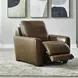 Weston Venetian Honey Leather Dual Power Zero Wall Recliner with Power Headrest and Pillow