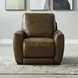 Weston Venetian Honey Leather Dual Power Zero Wall Recliner with Power Headrest and Pillow