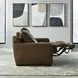 Weston Venetian Honey Leather 88" Dual Power Zero Wall Reclining Sofa with Power Headrest and USB Charging