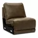 Weston Venetian Honey Leather 6 Piece Modular Dual Power Zero Wall Reclining Sectional with LED and USB Charging