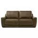 Weston Venetian Honey Leather 84" Dual Power Zero Wall Reclining Loveseat with Power Headrest and USB Charging