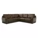 Weston Venetian Honey Leather 5 Piece Modular Dual Power Zero Wall Reclining Sectional with Power Headrest and USB Charging