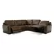 Weston Venetian Honey Leather 5 Piece Modular Dual Power Zero Wall Reclining Sectional with Power Headrest and USB Charging