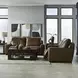 Weston Venetian Honey Leather 84" Dual Power Zero Wall Reclining Loveseat with Power Headrest and USB Charging
