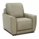 Weston Sophia Oatmeal Leather Dual Power Zero Wall Recliner with Power Headrest and Pillow