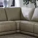 Weston Sophia Oatmeal Leather 5 Piece Modular Dual Power Zero Wall Reclining Sectional with Power Headrest and USB Charging