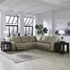 Weston Sophia Oatmeal Leather 5 Piece Modular Dual Power Zero Wall Reclining Sectional with Power Headrest and USB Charging