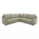 Weston Sophia Oatmeal Leather 5 Piece Modular Dual Power Zero Wall Reclining Sectional with Power Headrest and USB Charging
