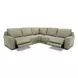 Weston Sophia Oatmeal Leather 5 Piece Modular Dual Power Zero Wall Reclining Sectional with Power Headrest and USB Charging