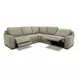 Weston Sophia Oatmeal Leather 5 Piece Modular Dual Power Zero Wall Reclining Sectional with Power Headrest and USB Charging