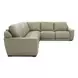Weston Sophia Oatmeal Leather 5 Piece Modular Dual Power Zero Wall Reclining Sectional with Power Headrest and USB Charging