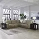 Weston Sophia Oatmeal Leather 5 Piece Modular Dual Power Zero Wall Reclining Sectional with Power Headrest and USB Charging