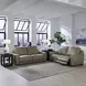 Weston Sophia Oatmeal Leather 88" Dual Power Zero Wall Reclining Sofa with Power Headrest and USB Charging