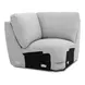 Weston Estero Smoke 6 Piece Modular Dual Power Zero Wall Reclining Sectional with LED and USB Charging