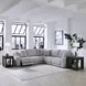 Weston Estero Smoke 5 Piece Modular Dual Power Zero Wall Reclining Sectional with Power Headrest and USB Charging
