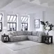 Weston Estero Smoke 5 Piece Modular Dual Power Zero Wall Reclining Sectional with Power Headrest and USB Charging