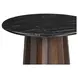 Jennings Polished Black and Royal Brown Round Stone Top End Table
