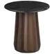 Jennings Polished Black and Royal Brown Round Stone Top End Table