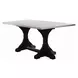 Gerardo White and Weathered Espresso Rectangular Marble Top Dining Room Set