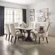 Gerardo White and Weathered Espresso Rectangular Marble Top Dining Room Set
