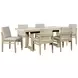 Trifecta Driftwood Cerused Oak 87" Rectangular Stone Top Dining Table