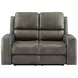 Brickston Charcoal Triple 62" Power Reclining Loveseat with USB Charging