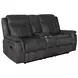 Lawrence Charcoal Reclining Console 74" Loveseat