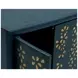 Argento Antique Blue and Gold Leaf 3 Door Accent Cabinet