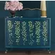 Argento Antique Blue and Gold Leaf 3 Door Accent Cabinet