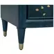 Argento Antique Blue and Gold Leaf 3 Door Accent Cabinet