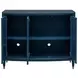 Argento Antique Blue and Gold Leaf 3 Door Accent Cabinet