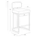 Sylvara Bravo Black and Halton Birch Performance Fabric Counter Height Stool