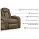 Wolfridge Brindle 75" Power Reclining Loveseat