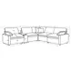 Collins Dark Gray 6 Piece Modular Power Sectional