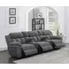 Bahrain Charcoal Power Reclining 3 Seater 126" Home Theater