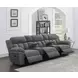 Bahrain Charcoal Reclining 3 Seater 126" Home Theater