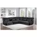 Hewitt Black Top Grain Leather 3 Piece Power Reclining Sectional
