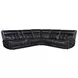 Hewitt Black Top Grain Leather 3 Piece Power Reclining Sectional