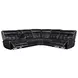 Hewitt Black Top Grain Leather 3 Piece Power Reclining Sectional