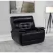 Hewitt Black Leather Dual Power Recliner with USB Charging