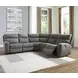 Next-Gen DuraPella Slate 5 Piece Modular Power Reclining Sectional with USB Charging