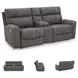 Next-Gen DuraPella Slate Performance Fabric Modular 91" Power Reclining Console Loveseat