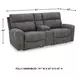 Next-Gen DuraPella Slate Performance Fabric Modular 91" Power Reclining Console Loveseat